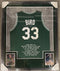 Boston Celtics Larry Bird Signed Framed Jersey W/ Stats Beckett COA
