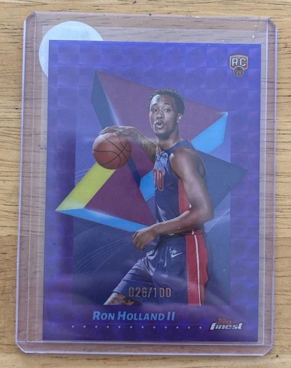 2024 25 Topps Finest Purple Ron Holland II Common #31 RC Detroit Pistons /200