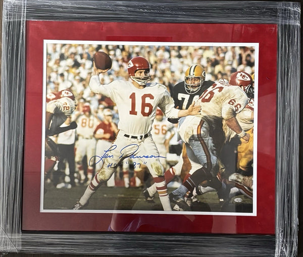 Kansas City Chiefs Len Dawson Signed 16x20 Framed Photo MM COA