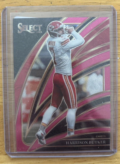 Panini 2025 Select Club Level Harrison Butker #209 Pink Prizm /15 Chiefs