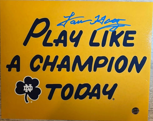 LOU HOLTZ SIGNED NOTRE DAME PLAY LIKE A CHAMPION TODAY SIGN 11X14 PHOTO WILDER