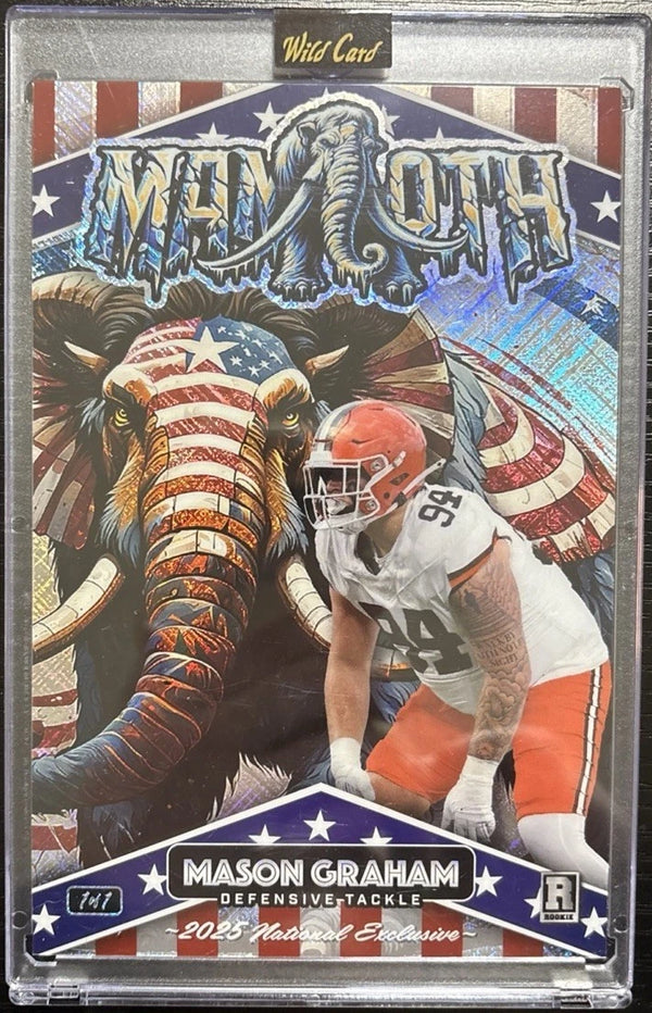 1/1 Mason Graham Wild Card Mammoths Dino-Might 2025 National Exclusive RC