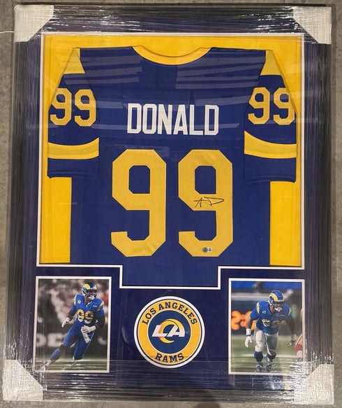 Los Angeles Rams Aaron Donald Signed Framed Jersey Beckett COA