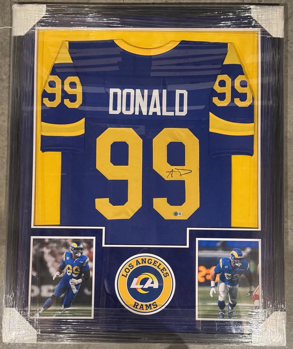 Los Angeles Rams Aaron Donald Signed Framed Jersey Beckett COA