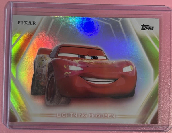 Lightning McQueen 2026 Topps Disney Neon Rainbow Foilboard Card-#95 Movie Cars