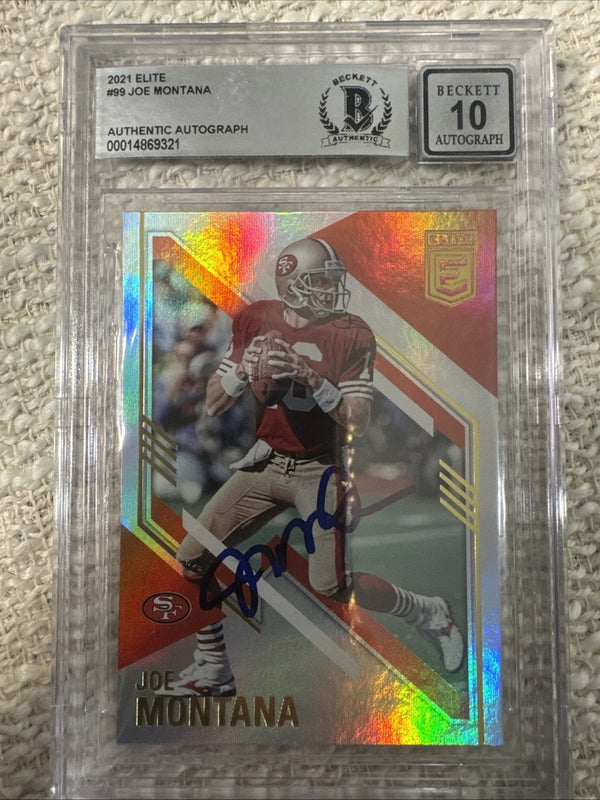 2021 ELITE JOE MONTANA #99 49ers AUTO BECKETT 10