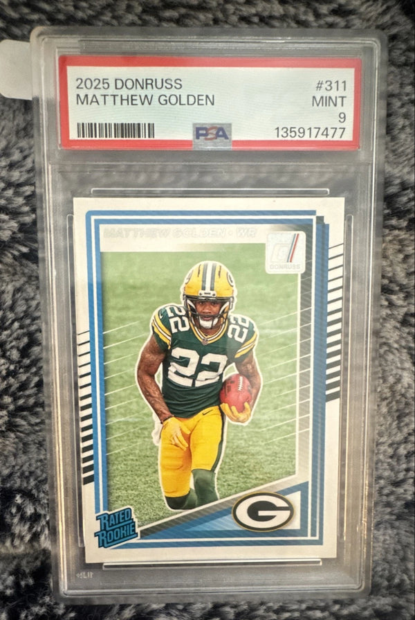 2025 Panini Donruss - Rated Rookie Matthew Golden #311 (RC) PSA 9