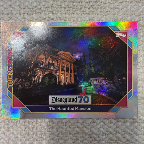 2025 Topps Disneyland 70th The Haunted Mansion #78 Then & Now Rainbow Foil