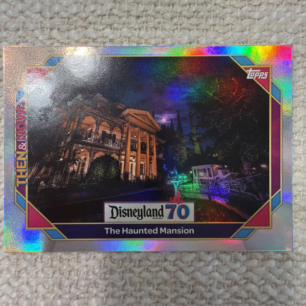 2025 Topps Disneyland 70th The Haunted Mansion #78 Then & Now Rainbow Foil