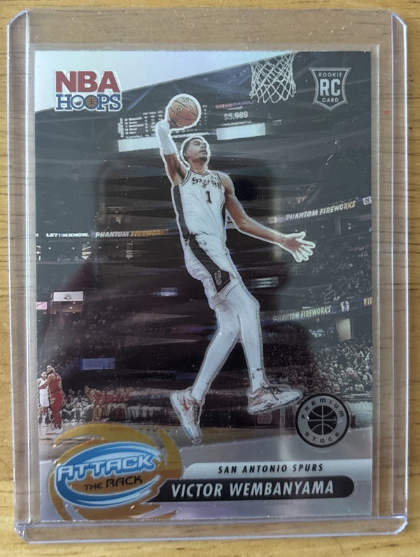 2023 24 Panini NBA Hoops Attack The Rack #3 Victor Wembanyama RC