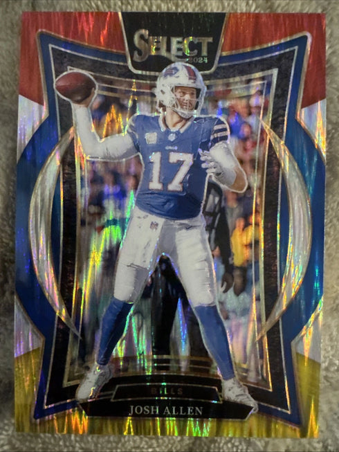 2024 Panini Select Concourse Red and Yellow Shock Prizm Josh Allen Bills #34