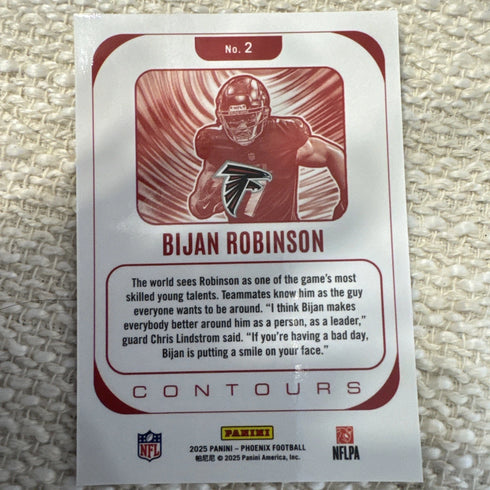 2025 Panini Phoenix Contours Insert Bijan Robinson #2 Atlanta Falcons NFL Card