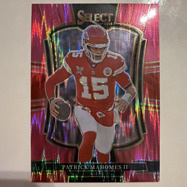 Panini 2025 Select Patrick Mahomes II Pink Shock Prizm Premier Level #107 Chiefs