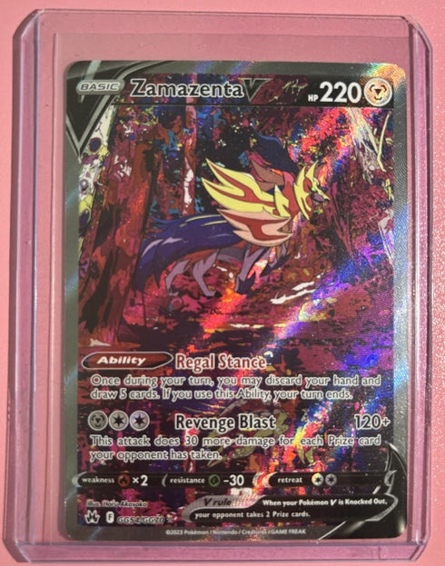 Pokémon Zamazenta V Ultra Rare Full Art Holo GG54/GG70 Crown Zenith Card