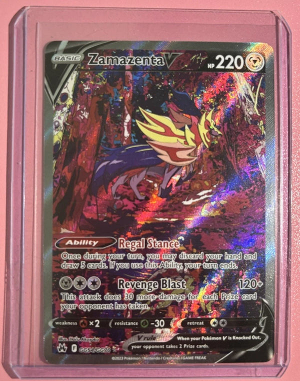 Pokémon Zamazenta V Ultra Rare Full Art Holo GG54/GG70 Crown Zenith Card
