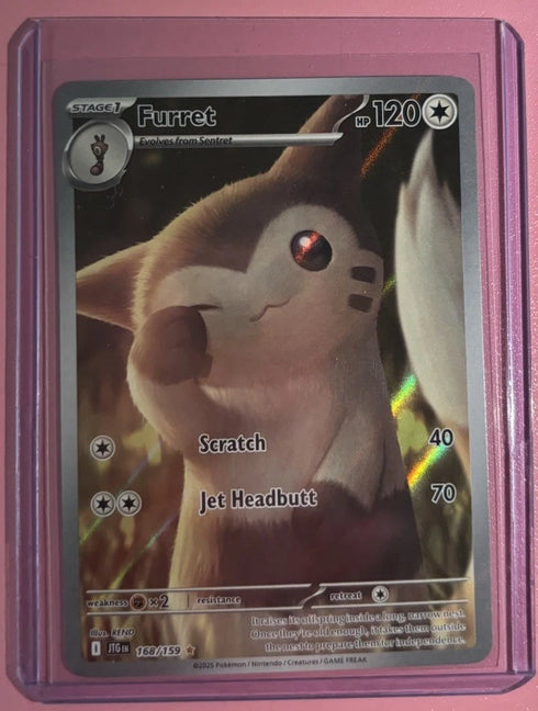 Pokémon Furret SV09: Journey Together 168/159 Illustration Rare Holo 120 HP