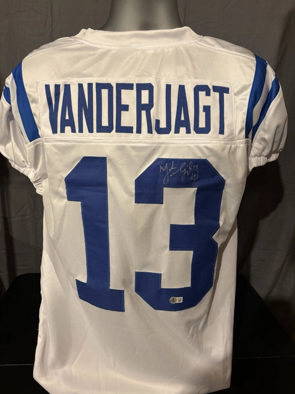 Mike Vanderjagt Indianapolis Colts Signed Custom White Jersey Beckett COA