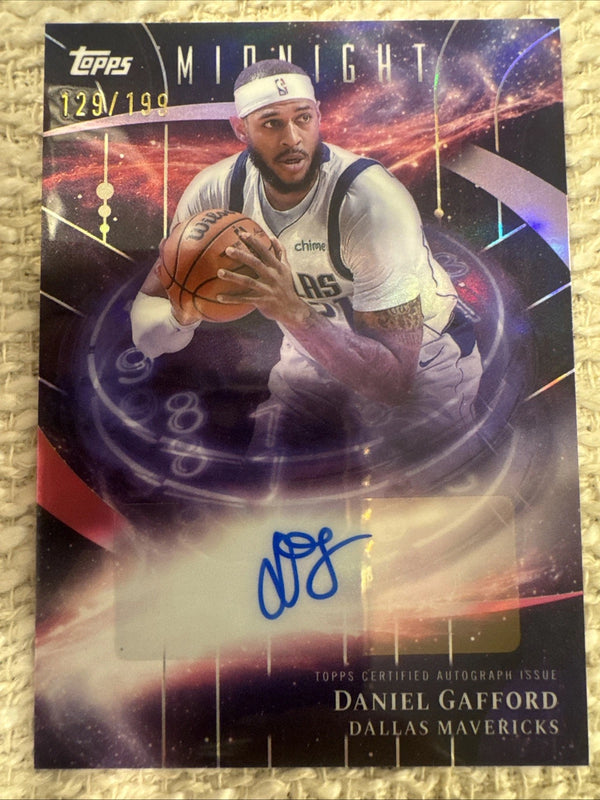 2025-26 Topps Midnight Daniel Gafford Stroke of Midnight Auto #SM-DG Mavericks