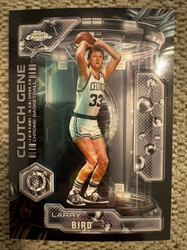 2025-26 Topps Chrome Larry Bird Clutch Gene Insert Card #CG-30 Boston Celtics