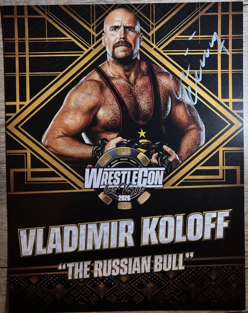 Vladimir Koloff Autographed Signed Vintage Photo NWA WCW Russian Wrestler