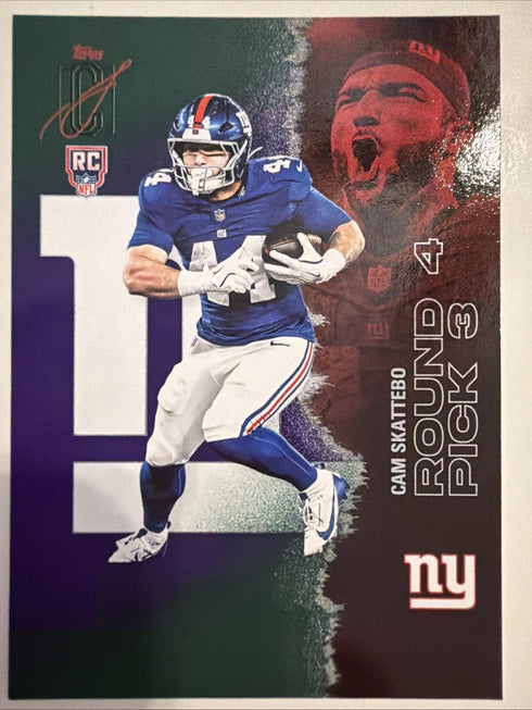 Topps Signature Class Cam Skattebo Giants Rookie 2025 Card #119 Purple & Green