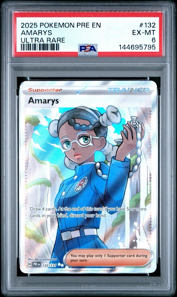 2025 POKEMON PRE EN-PRISMATIC EVOLUTIONS #132 AMARYS ULTRA RARE PSA 6