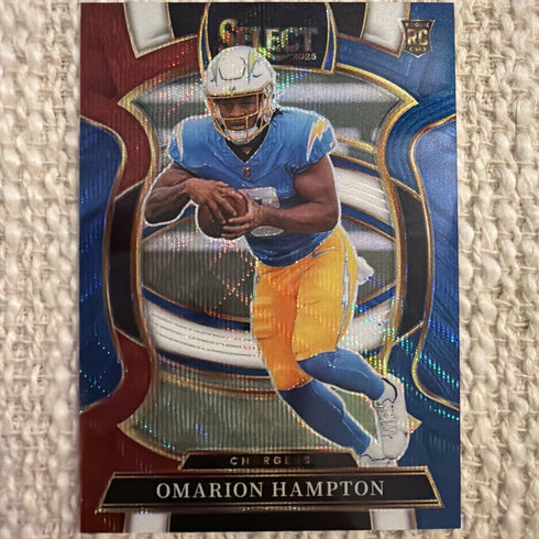 2025 Panini Select Omarion Hampton RC #2 Prizm Concourse /399 Chargers