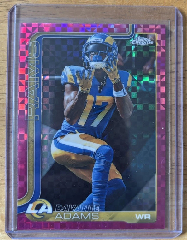 Davante Adams 2025 Topps Chrome Football - Hot Pink X-Fractor #165 Rams