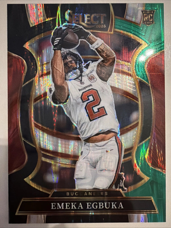 2025 Select Green & Yellow Prizm Shock Emeka Egbuka RC #37 Tampa Bay Buccaneers