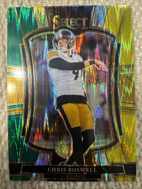2025 Panini Select Premier Green and Yellow Shock Chris Boswell #151 Steelers