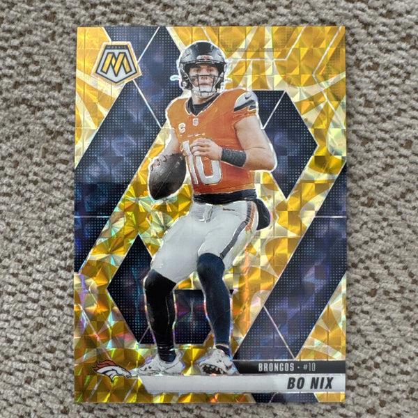 2025 Panini Mosaic Bo Nix Yellow Reactive Prizm #173 Broncos