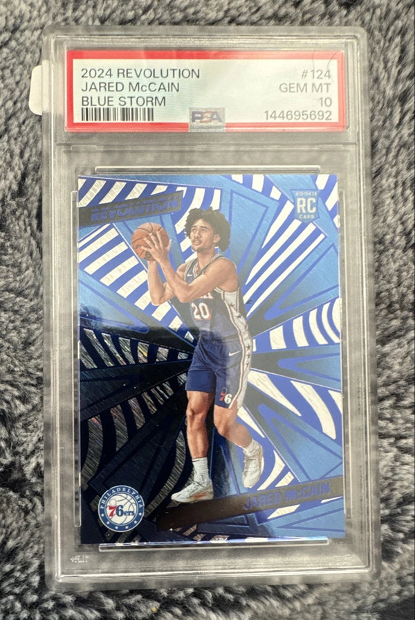 2024-25 Panini Revolution - Rookies Jared McCain #124 Blue Storm (RC) PSA 10