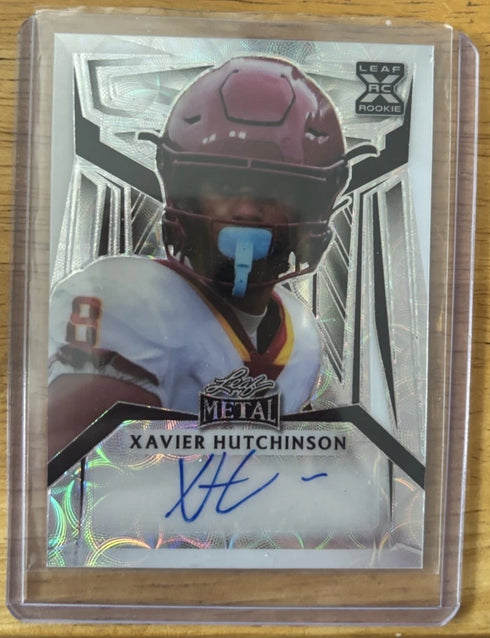 Xavier Hutchinson 2023 Leaf Metal Auto /4 Tie-Dye Rookie RC Texans #PA-XH1