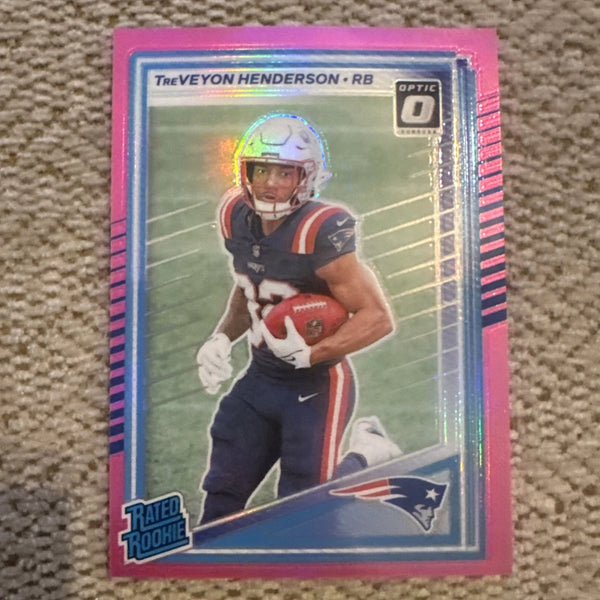 2025 Panini Donruss Treveyon Henderson Pink Velocity Rated Rookie RC