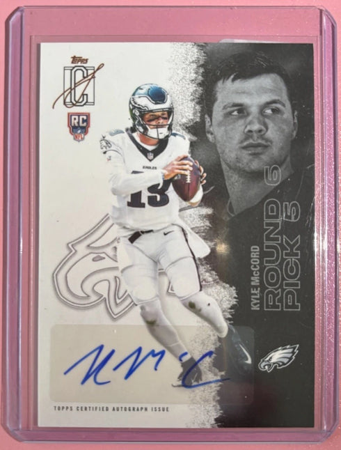 Topps 2025 Round Pick 6 Kyle McCord Eagles Rookie Autographed Card #108