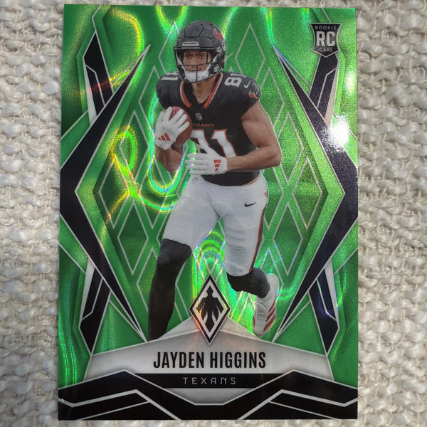 2025 Panini Phoenix - Rookies Jayden Higgins #180 Lime Green Lava /225 (RC)