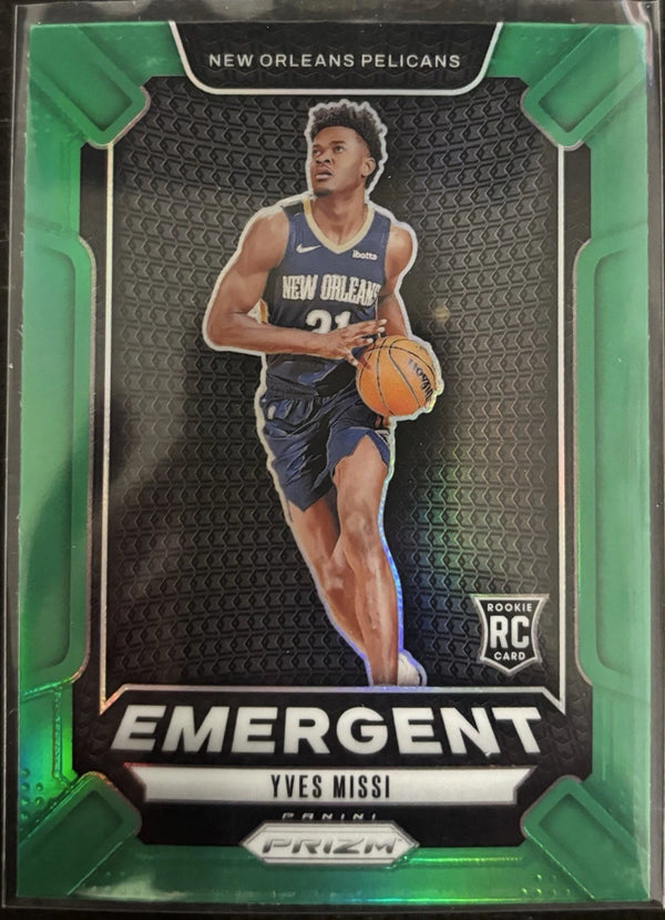 2024 Panini Prizm Yves Missi Emergent Green Prizm Pelicans