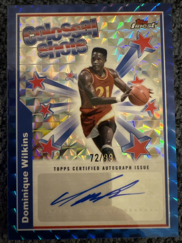 2024-25 Topps Finest Dominique Wilkins #BSA-DWI Colossal Shots BLUE Auto /99!
