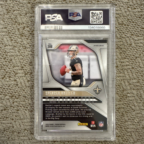 2024 Panini Prizm - Rookies Spencer Rattler #388 Silver Prizm (RC) PSA 9