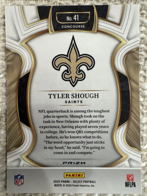 2025 Panini Select Concourse Level Silver Prizm #41 Tyler Shough Rookie RC