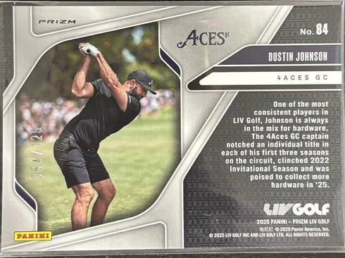 2025 Panini Prizm Liv Golf Dustin Johnson #84 /125 4Aces GC