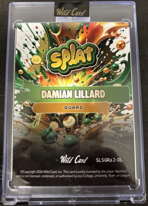 2026 Wild Card Damian Lillard Splat 1/1 Trailblazers
