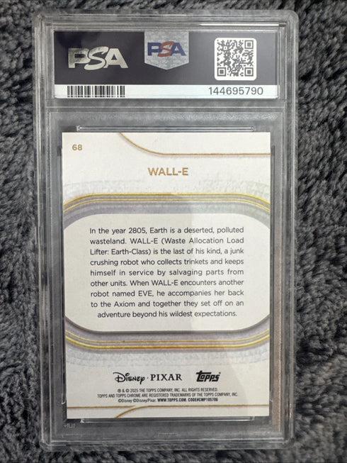 2025 Topps Chrome Disney Pixar WALL-E Blue Refractor /150 #68 PSA 10