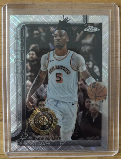 Topps Chrome Stephon Castle Rookie NBA All-Rookie Team Spurs Card #228