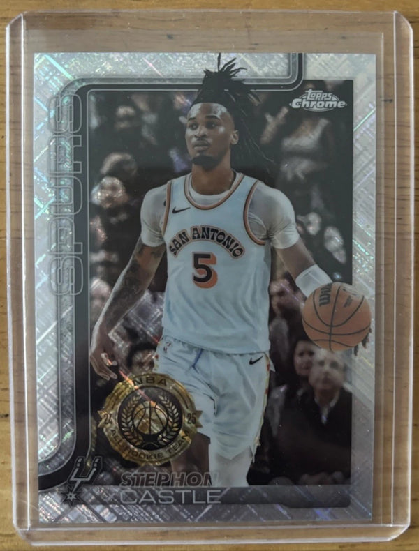Topps Chrome Stephon Castle Rookie NBA All-Rookie Team Spurs Card #228