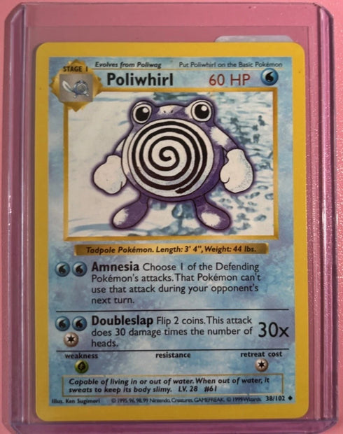Pokémon TCG Poliwhirl Base Set, Unlimited Uncommon 38/102 Excellent Condition