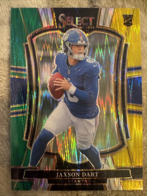 2025 Panini Select - Premier Level Jaxson Dart #193 Green & Yellow Shock...