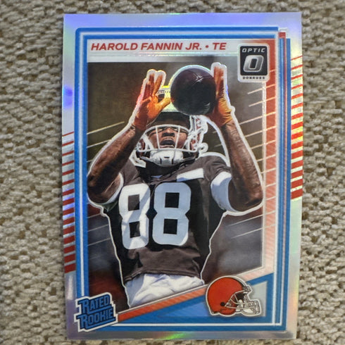 2025 Panini Optic Harold Fannin Jr Silver Holo Prizm Rated Rookie RC #284 Browns