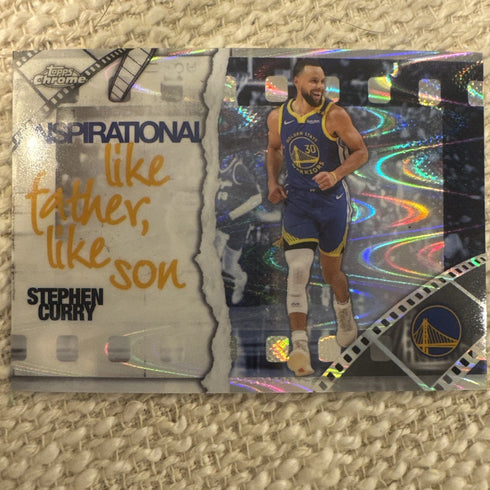 2025 Topps Chrome Stephen Curry Inspirational Ray Wave Refractor