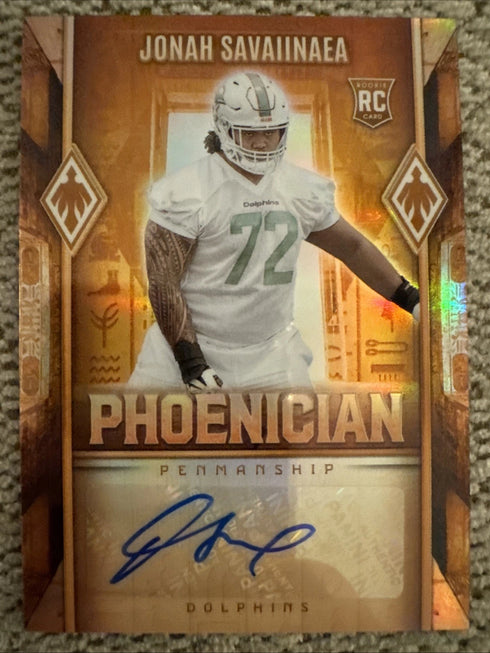 2025 Panini Phoenix - Phoenician Penmanship Jonah Savaiinaea #PHP-JSA (AU, RC)